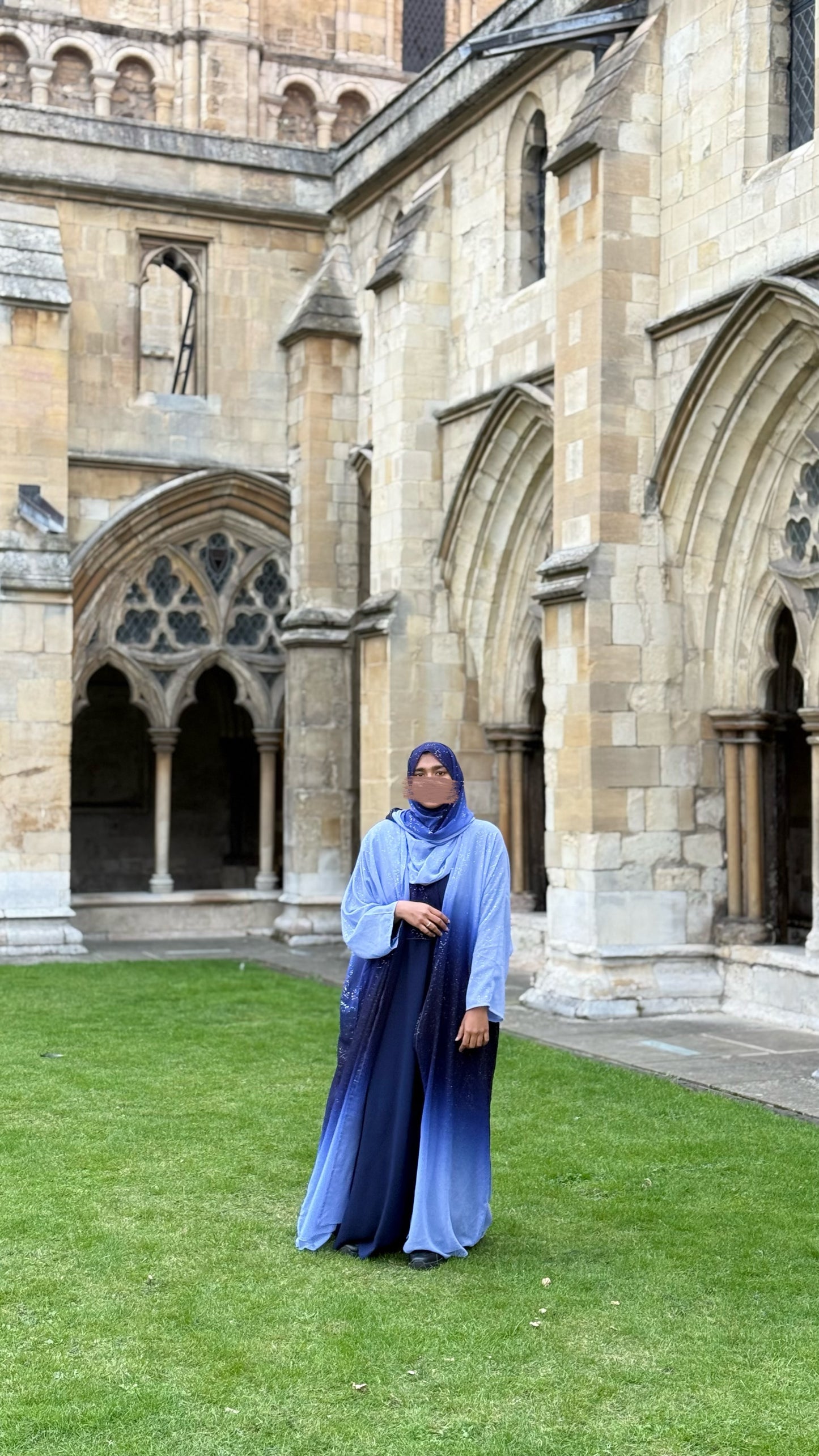 Premium shimmering abaya with matching hijab and 100% pollster  slip dress.